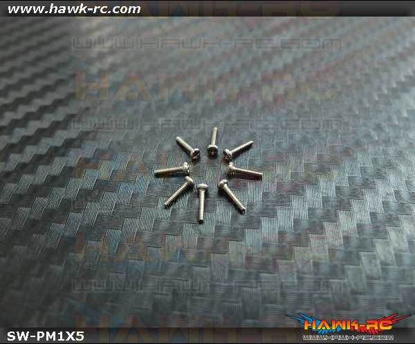 Hawk Creation M1x5mm Pan Head Stainless Steel Screws (10pcs)